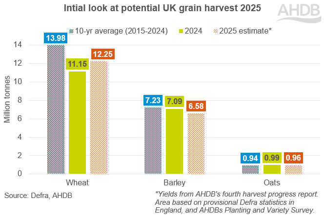 Initial look at potential UK grain harvest 2025.